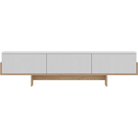 Mueble TV con armarios blancos y madera 180 cm WOPI