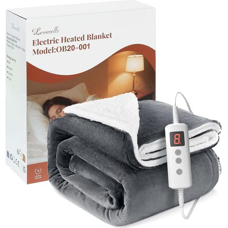 1 Couverture Chauffante, 10 Niveaux, Minuterie 9H, Arrêt Auto, Lavable, Maison Bureau (1/5)