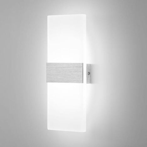 Applique murale d'intérieur, brossé blanc Applique murale d'intérieur,LED,acrylique,argent,29 X11 X4,5cm (1/5)