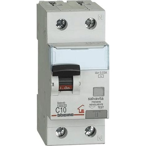 Interrupteur thermique magnétique différentiel BTDIN-RS 1P+N Type F 10A GC8813F10
