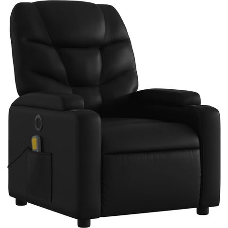 Sillón relax TV función masaje reclinable eléctrico 6 puntos de masaje en PVC negro DEC027209 (1/5)