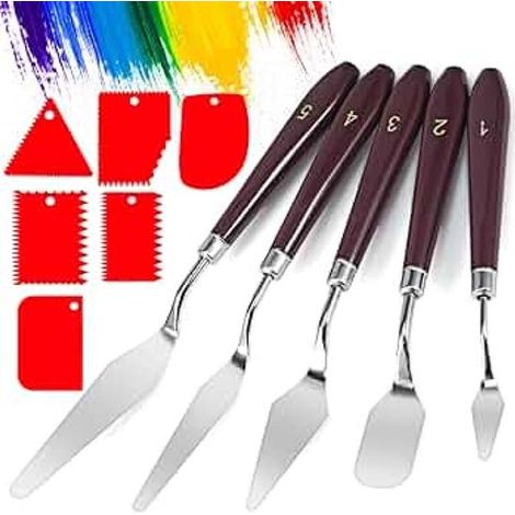 Ensemble de couteaux à palette - 11 pièces - Couteaux à palette pour peinture - Spatules à peindre (1/5)