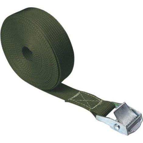 Zurrgurt mit Metallschnalle, 2,5cm x 550cm, Armeegrün