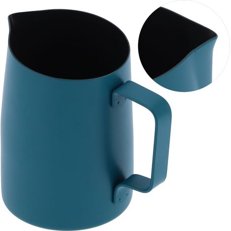 Pichet mousseur à lait en acier inoxydable, 600 ml, idéal pour faire mousser le lait et le café à la maison. (1/5)