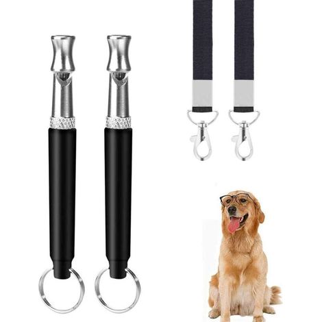 Sifflet pour chien, sifflet à ultrasons professionnel 2 pièces, réglable avec kit de dressage de chien de longe Sifflet pour chien-Fei Yu (1/5)
