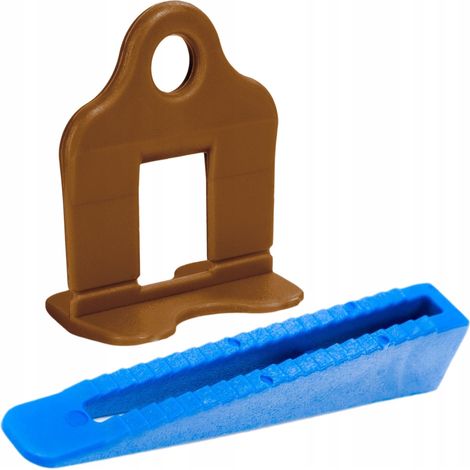 Sistema di livellamento per piastrelle Simplefix marrone 2mm 500 clip+100 cunei (1/5)