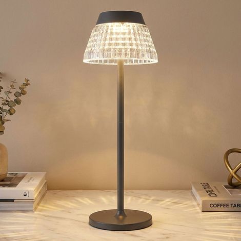 Lampada da tavolo a LED Lampada da tavolo Lampada da soggiorno Touch dimmer Antracite Acrilico H 38 cm