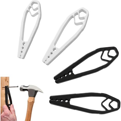 4 Pince à Clous de Sécurité, Guide-Clou pour Martelage, Support de Clou Anti-Écrasement pour Protection des Doigts, Outil Auxiliaire de Bricolage Portable (1/5)
