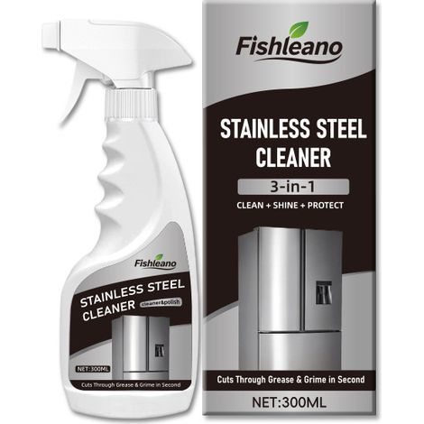 Fishleano Stainless Steel Cleaner – Powerful degreaser, polisher, rust remover and cleaner for black stains on the bottom of pots (1/5)