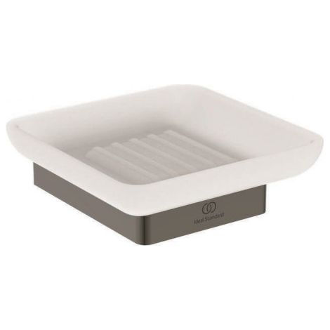 Plateau pour savon IS Seifenschale Conca Cube, carré, Gris Magnétique (1/3)