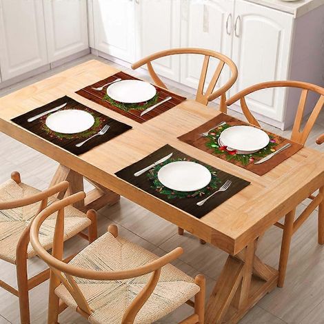 Sets de table lavables Joyeux Noël, sets de table pour les fêtes d'hiver (1/4)
