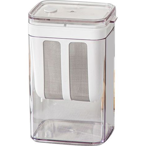 Passoire à yaourt avec sac filtrant à mailles ultra-fines et couvercle transparent, multifonctionnelle. (1/5)