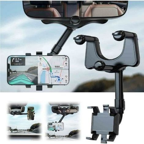 Support de téléphone de Voiture Rotatif et rétractable à 360 °, Support de téléphone Portable pour rétrov ur de Voiture, Suppo[1240] (1/4)