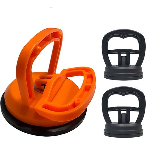 Kit de 3 ventouses anti-rayures pour réparation carrosserie auto, vitre et carrelage : 1 orange (grande) + 2 noires (petites) (1/5)