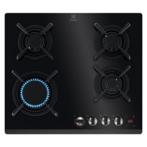 Electrolux KGG643753K Serie 800 Piano cottura Gas 60 cm 4 fuochi FlameLight Hob2Hood StepPower colore Nero (1/5)
