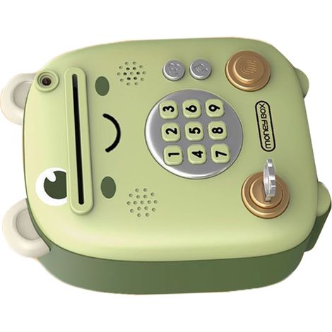 Coffre-fort tirelire électronique chantant pour enfants, avec reconnaissance faciale et empreinte digitale, boîte de rangement d'argent, musique lumineuse, grenouille, cadeau garçon fille (1/5)
