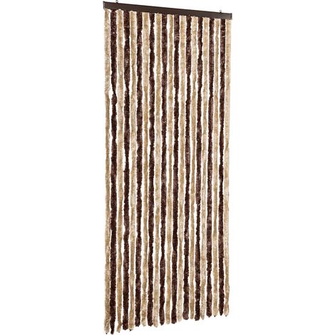vidaXL Cortina mosquitera beige y marrón claro chenilla 90x220 cm (1/2)