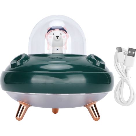 Humidificateur Mini Mignon 500ml Double Buse pour Bureau Voyage Chambre Bébé Voiture Verte (1/5)