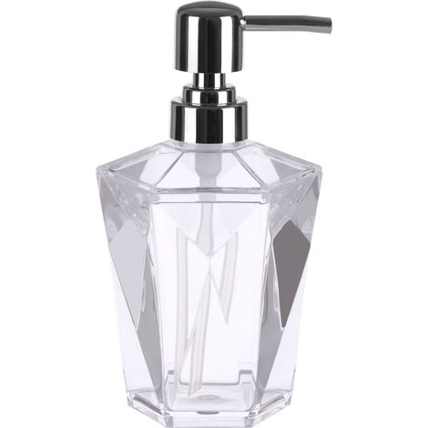 Premier Houseware Black Acrylic Lotion Dispenser Hand Soap / Clear White And Silver Pump Bottle Dispenser Shampoo / Oil Dispenser Bottles 10 x 18 x 10 (1/2)