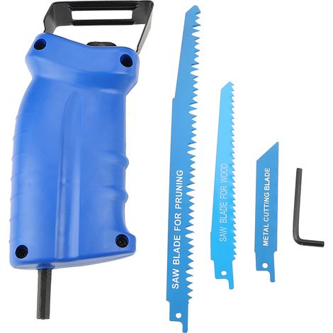Adaptateur Scie Sabre Portatif pour Perceuse, Transforme Perceuse Électrique en Scie Alternative, Kit de Conversion avec Lames, Acier Inoxydable, Usage Domestique (1/5)