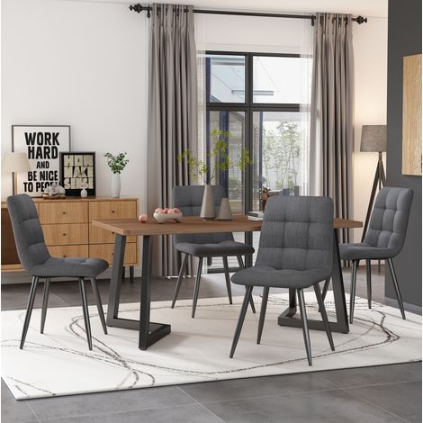 117x68cm Esstisch,(1-St), Gestell aus Metall
Rechteckiger Esstisch, Holzmaserung Küchentisch mit Metallbeinen für Esszimmer Wohnzimmer, Schwarz /Walnussfarbe (1/5)