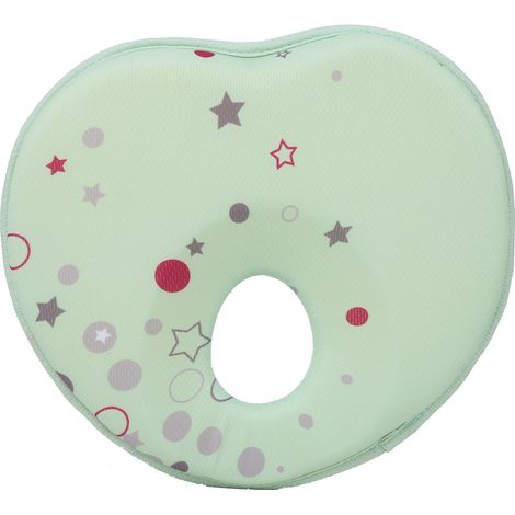 Oreiller bébé préventif contre la plagiocéphalie, anti-roulis, positionneur de sommeil pour nouveau-né, vert clair (1/5)