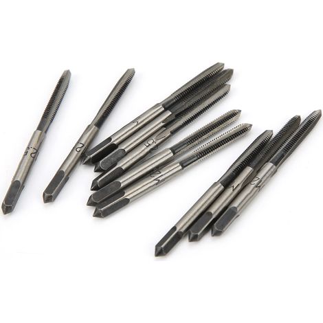 10-teiliges metrisches Kegelgewindebohrer-Set mit geradem Schaft aus Kohlenstoffstahl für die Metallbearbeitung M2.5 (1/5)