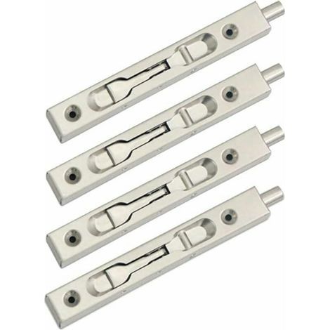 Lot de 4 (2 paires) loquet coulissant pour loquet de porte affleurant, action de levier de sécurité dissimulée, boulon coulissant en acier inoxydable - (longueur 15 cm) (1/5)