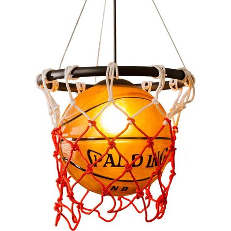 Suspension Ineasicer Creative Basketball avec abat-jour en verre et douille E27, lampe en cuivre