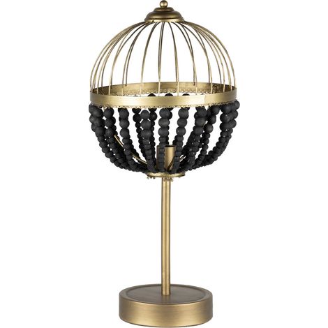Lampe de table Boules Métal Bois 32X32X70 Cm (1/2)