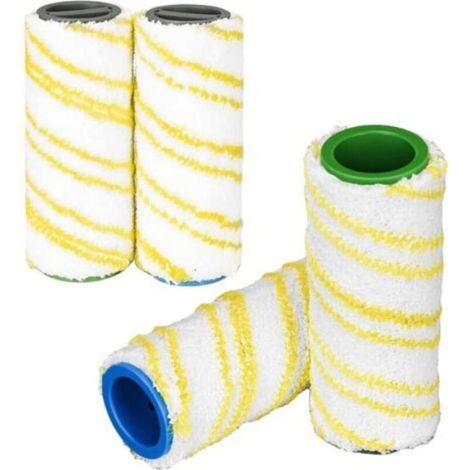 Lot de 4 Rouleaux Brosse, Microfibre, Rotation Stable, Multi-surfaces, Pour Karcher FC3 FC5 FC7 (1/4)