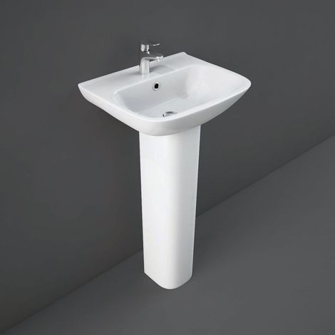 RAK Origin 62 Basin and Full Pedestal 450mm Wide - 1 Tap Hole (1/2)