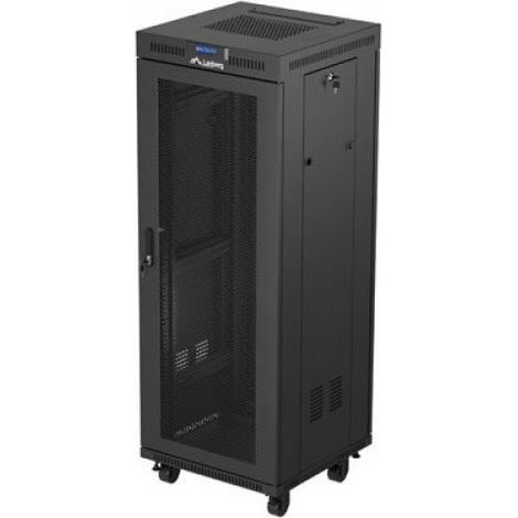 SZAFA INSTALACYJNA RACK STOJĄCA 19" 32U 600X600 CZARNA DRZWI PERFOROWANE LCD LANBERG (FLAT PACK)