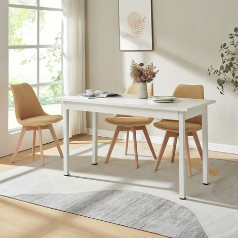 Table de Salle à Manger Gera 140 x 60 x 75 cm Blanc [en.casa] (1/5)