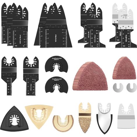 Outil Multifonction Lame de Scie Oscillante, 81Pcs Lame Outil Multifonction Oscillants Accessoires Kit Universelles pour Bois, Plastique et Métal (1/5)
