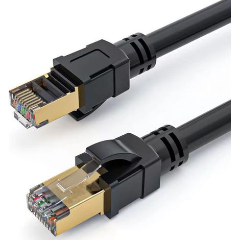 20M Câble Ethernet Cat 8 , ,Câble Ethernet LAN RJ45 Cordon de Brassage Internet 40Gbps 2000MHz pour Commutateur,Routeur,Modem,Panneau de Brassage,PC (1/5)