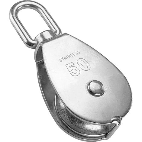 Bloc de préhension à poulie unique M50, crochets pivotants pour grue de levage en acier inoxydable 304