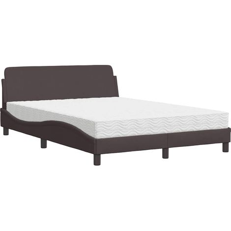 Maison Exclusive - Bett mit Matratze "Dover" Dunkelbraun 140x200