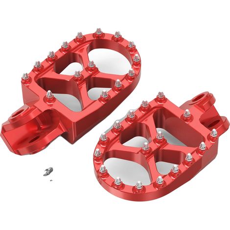 Pedane poggiapiedi per moto, design ampio, materiali resistenti, rosse (1/2)