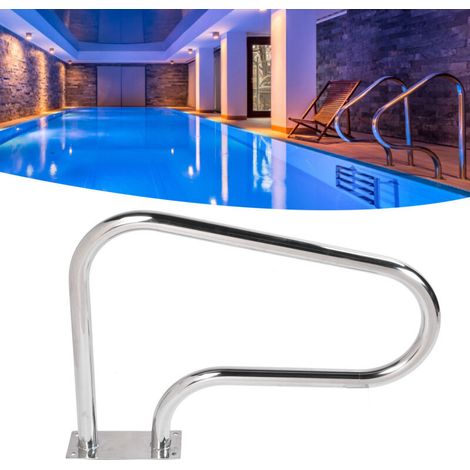 Grille de sécurité pour baigneurs - Main courante inox 304 pour piscine et spa - Rail D incurvé de qualité professionnelle