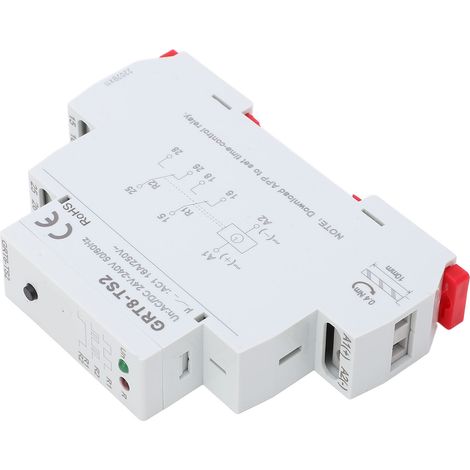 Relais horaire retard ABS ignifuge rail DIN avec LED et 8 programmes pour circuit AC DC 24-240V (1/5)