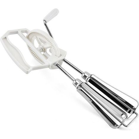 Fouet Batteur Manuel - Acier Inoxydable - Pour Mélange Pâte À Gâteau Et Œufs - Blanc - 1 Pièce