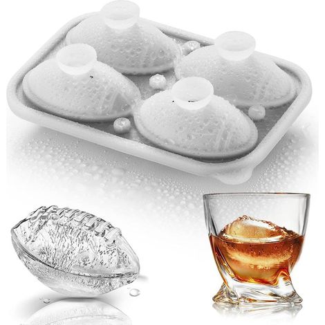Cubitos de hielo de silicona con formas divertidas de baloncesto, regalos originales de baloncesto, moldes redondos de 5,6 cm (2,2 pulgadas) para manualidades, ideales para el día del partido, whisky, (1/5)