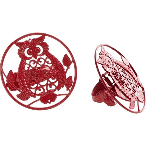Lot de 2 Embrasses de Rideau "Gufo" 8cm Rouge (1/4)