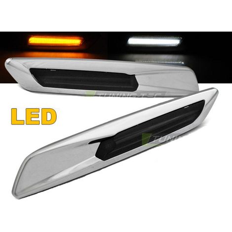 Paire Clignotant Repetiteur BMW Serie 3 E92 2006 a 2010 Led Argent Fume-34389346 (1/4)