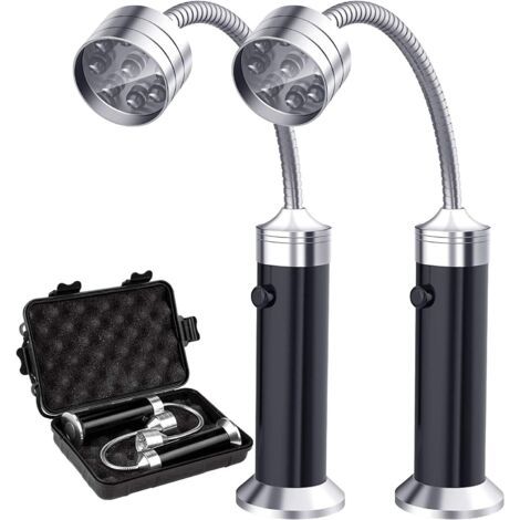 QORVA-Lampe pour Barbecue Lot de 2 Lumières LED de 360 Degrés Flexible Réglable pour Barbecue, Camping, Fête, Extérieur