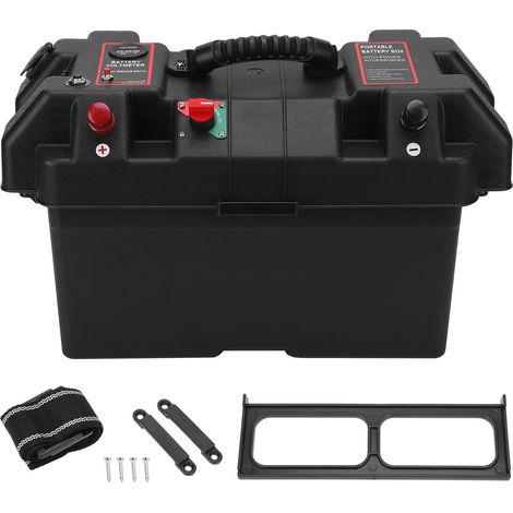 Boîtier de batterie multifonction avec ports USB, voltmètre et prises pour charge de voiture en extérieur (1/5)