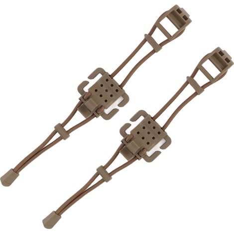 Lot de 2 attaches pour sac à dos MOLLE, système de fixation élastique, mousqueton, boucle de serrage, sangle élastique kaki. (1/5)