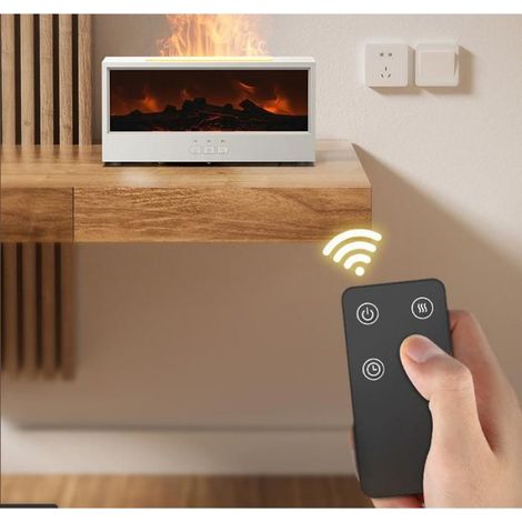 150ML Humidificateur d'air Chambre avec Cheminée LED, Couleur de 7 Flammes, Diffuseur Huiles Essentielles Flamme pour la Maison (1/5)