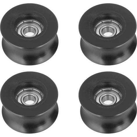 4 Stück U-Nut-Riemenscheibe 0840UU U-Nut-Rad U-Riemenscheibe Rollenführungsrad 8x40x20,7mm (4 Stück 8x40x20,7mm)